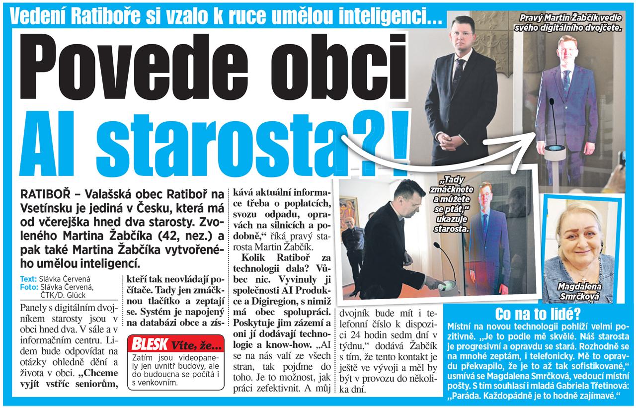 Blesk: Povede obci AI starosta?!